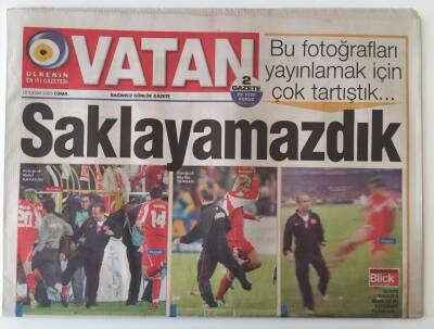 Vatan Gazetesi 18 Kasım 2005 - Hepimiz Öfkeliyiz .Özellikle İsvişreli FIFA Başkanına Ateş Püskürüyoruz GZ20427 - 1