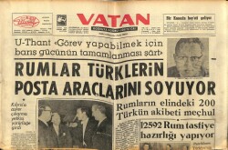Vatan Gazetesi 18 Mart 1964 - Rumlar Türklerin Posta Araçlarını Soyuyor GZ78790 - 1