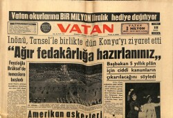 Vatan Gazetesi 18 Mayıs 1962 - İsmet İnönü,Ağır Fedakarlığa Hazırlanınız GZ64888 - 1