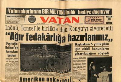 Vatan Gazetesi 18 Mayıs 1962 - İsmet İnönü,Ağır Fedakarlığa Hazırlanınız GZ64888 - 1