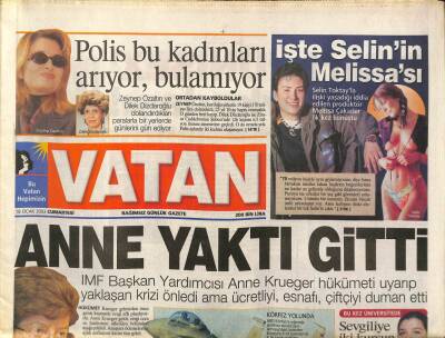 Vatan Gazetesi 18 Ocak 2003 - Fordun Yeni Ticari Aracına Ödül Yağdı - Balamirin Kız Kardeşi Gözaltında GZ93662 - 1