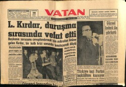 Vatan Gazetesi 18 Şubat 1961 - Lütfü Kırdar Duruşma Sırasında Vefat Etti GZ64614 - 2