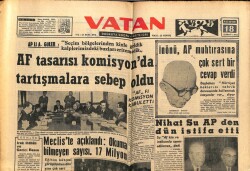 Vatan Gazetesi 18 Şubat 1963 - Nihat Su APden İstifa Etti GZ66086 - 2