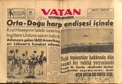 Vatan Gazetesi 18 Temmuz 1958 - İran Şahı Mehmet Rıza Pehlevi Dün Uçakla Tahrana Gitti GZ91475 - 1
