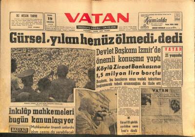 Vatan Gazetesi 19 Ağustos 1960 - A. Başgilin İstifası Bugün Görüşülüyor GZ102649 - 1