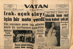Vatan Gazetesi 19 Ağustos 1962 - Irak Uçak Olayı İçin Bir Nato Verdi GZ64661 - 2