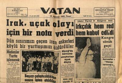 Vatan Gazetesi 19 Ağustos 1962 - Irak Uçak Olayı İçin Bir Nato Verdi GZ64661 - 1