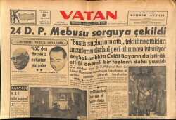 Vatan Gazetesi 19 Aralık 1958 - 24 DP Mebusu Sorguya Çekildi GZ64686 - 2