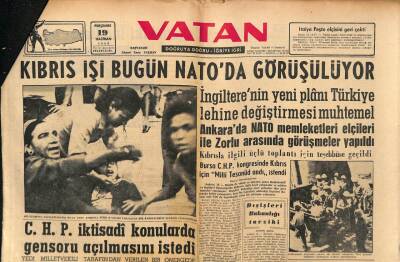 Vatan Gazetesi 19 Haziran 1958 - Nagynin İdamı Hür Dünyada Çok Tesir Yaptı - Kıbrıs İşi Bugün NATOda Görüşülüyor GZ91095 - 1