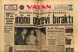 Vatan Gazetesi 19 Haziran 1962 - İsmet İnönü Görevi Bıraktı GZ78834 - 1