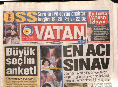 Vatan Gazetesi 19 Haziran 2006 - Kılıçdaroğlu El Kaide Bağlantılı 297 Kişi Açıklansın - Atinadan Kıbrıs İçin Çözüm Planı GZ96049 - 1