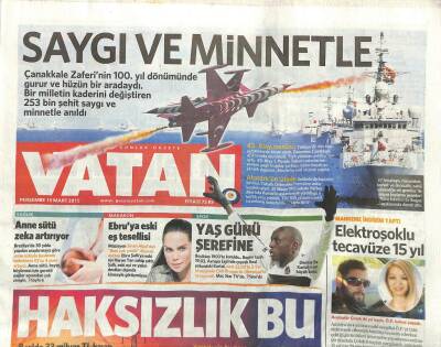 Vatan Gazetesi 19 Mart 2015 - Müzede Işid Terörü GZ107774 - 1