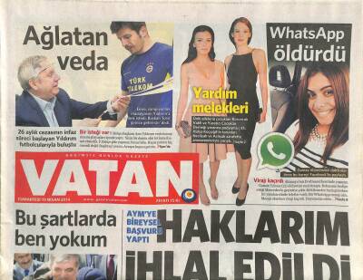 Vatan Gazetesi 19 Nisan 2014 - TOKİ Başkanı Değişti - Emre Belözoğluna Ağlatan Veda GZ113126 - 1
