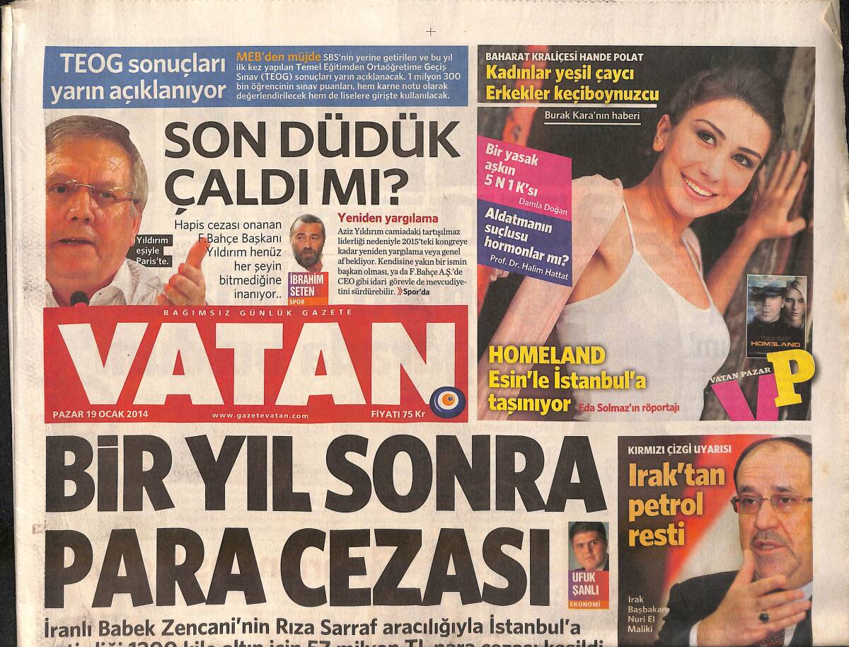 Vatan Gazetesi 19 Ocak 2014 - Koçların Acı Kaybı - Selçuk İnan , Antalya Kampında Vatan'ın Sorularını Yanıtladı GZ160044 - 1