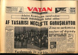 Vatan Gazetesi 19 Şubat 1963 - Zina Ve Sarkıntılık Suçları Af Dışında GZ66087 - 1