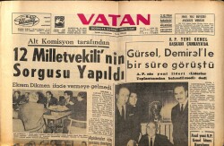 Vatan Gazetesi 2 Aralık 1964 - 12 Milletvekilinin Sorgusu Yapıldı GZ64736 - 1