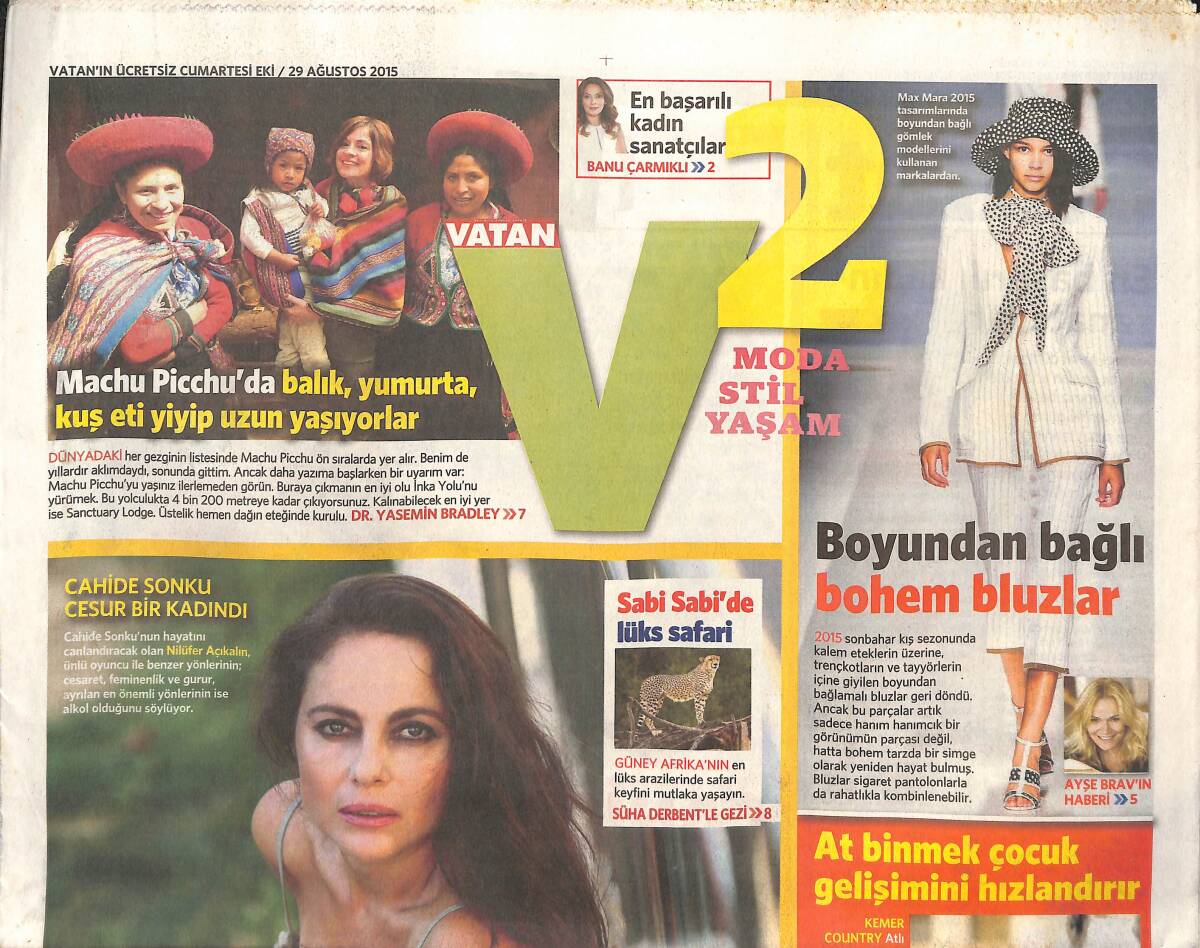 Vatan Gazetesi 2 Eki 29 Ağustos 2015 - Sabi Sabi'de Lüks Safari - Yeni Sezonun İddialı Dizileri GZ135205 - 1