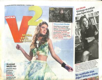 Vatan Gazetesi 2 Eki 7 Haziran 2014 - Ece Sükan,Eskiye İlgim Büyük GZ104437 - 1