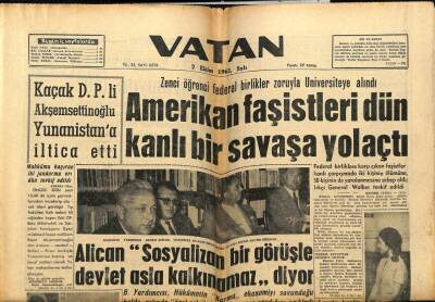 Vatan Gazetesi 2 Ekim 1962 - Ekrem Alican, Sosyalist Bir Görüşle Devlet Kalkınmaz GZ78745 - 1