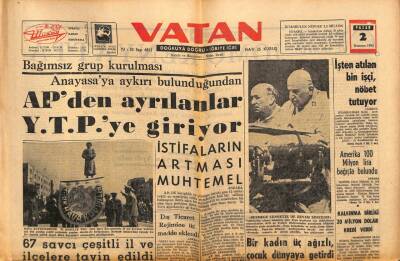 Vatan Gazetesi 2 Haziran 1963 - Türkçenin Resmi Dil Oluşunun 686. Yıldönümü Kutlanıyor GZ90425 - 1