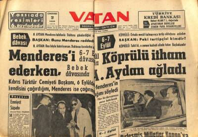 Vatan Gazetesi 2 Kasım 1960 - Adnan Menderesi Köprülü İtham Ederken Aydan Ağladı GZ78884 - 1