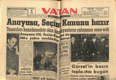 Vatan Gazetesi 2 Mart 1961 - Hasan Ali Yücelin Naşı Ankaraya Gönderildi GZ89199 - 1