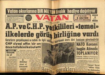Vatan Gazetesi 2 Mayıs 1962 - NATO Konseyi Atinada Toplanıyor GZ78827 - 1