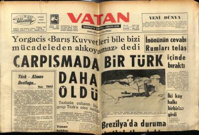 Vatan Gazetesi 2 Nisan 1964 - Yorgacis,Barış Kuvvetleri Bizi Durduramaz GZ78810 - 1