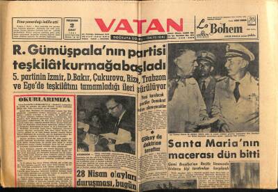 Vatan Gazetesi 2 Şubat 1961 - 28 Nisan Olayları Duruşması Bugün GZ64628 - 2