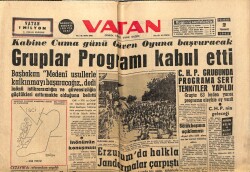 Vatan Gazetesi 2 Temmuz 1962 - Erzurumda Halkla Jandarma Çarpıştı GZ66117 - 1
