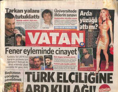 Vatan Gazetesi 2 Temmuz 2013 - Tarkan Yalanı Tutuklattı - İmralı Doktor Heyeti İstedi GZ116718 - 1