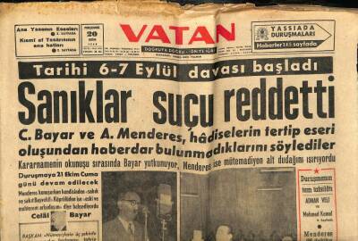 Vatan Gazetesi 20 Ekim 1960 - 67 Eylül Davasında Sanıklar Suçu Reddetti GZ78700 - 1