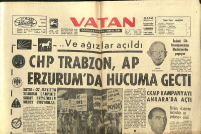 Vatan Gazetesi 20 Eylül 1965 - Pakistan Sınırını Aşan 5000 Kişilik Bir Hint Tugayı Çember İçinde GZ102637 - 1