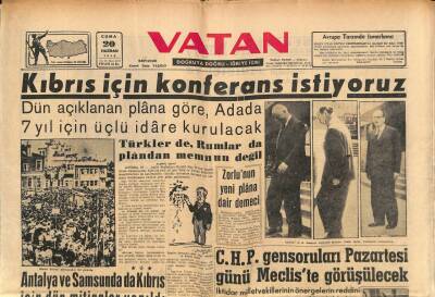 Vatan Gazetesi 20 Haziran 1958 - Antalya Ve Samsunda da Kıbrıs İçin Dün Mitingler Yapıldı GZ91096 - 1