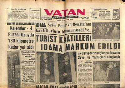 Vatan Gazetesi 20 Kasım 1963 - Turist Katilleri İdama Mahkum Edildi GZ64631 - 1