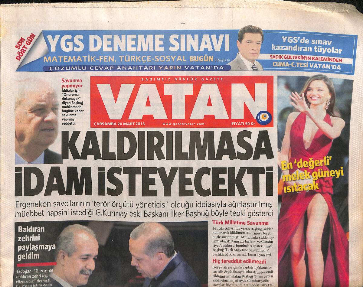 Vatan Gazetesi 20 Mart 2013 - Quantum'u Arıkan Grup Satın Aldı - İlker Başbuğ Böyle Tepki Gösterdi GZ160085 - 1