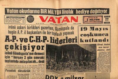Vatan Gazetesi 20 Mayıs 1962 - AP Ve CHP Liderleri Çekişiyor GZ64887 - 2