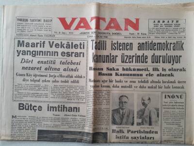 Vatan Gazetesi - 20 Ocak 1948 - Halk Partisinden İstifa Şayiaları GZ111302 - 1