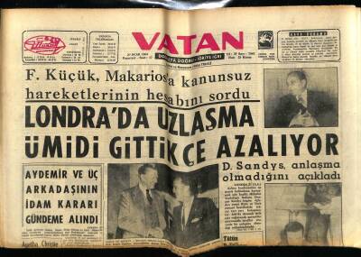 Vatan Gazetesi 20 Ocak 1964 - Londrada Uzlaşma Ümidi Azalıyor GZ78990 - 1