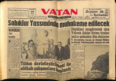 Vatan Gazetesi 20 Temmuz 1960 - Adnan Menderes Yassıadada Muhakeme Edilecek GZ78928 - 1
