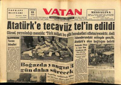 Vatan Gazetesi 21 Aralık 1960 - Boğazda Yangın Üç Gün Daha Sürecek GZ78859 - 1