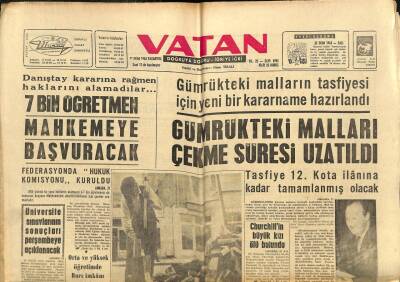 Vatan Gazetesi 21 Ekim 1963 - Ülkü Arman Sendika Başkanı Oldu-Churchillin Büyük Kızı Ölü Bulundu GZ102643 - 1