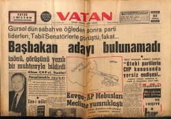 Vatan Gazetesi 21 Haziran 1962 - İnönü Görüşünü Yazılı Bir Muhtırayla Bildirdi GZ64815 - 1