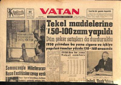 Vatan Gazetesi 21 Kasım 1958 - Somuncuoğlu Milletlerarası Basın Enstitüsüne Cevap Verdi GZ91106 - 1