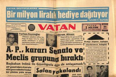 Vatan Gazetesi 21 Nisan 1962 - Şehrin Ekmeği İle Oynanmaz GZ64854 - 1