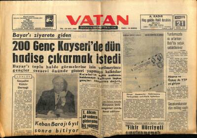 Vatan Gazetesi 21 Ocak 1963 - Keban Barajı 6 Yıl Sonra Bitiyor GZ78722 - 1