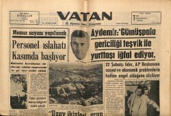 Vatan Gazetesi 22 Ağustos 1962 - Aydemir Gümüşpala Gericiliği Teşvik İle Yurttaşı İğfal Ediyor GZ64673 - 1