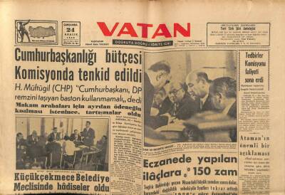 Vatan Gazetesi 22 Aralık 1964 - İnönü Seçimleri Kazanmaya Muktediriz Ve Mecburuz Dedi GZ64681 - 1