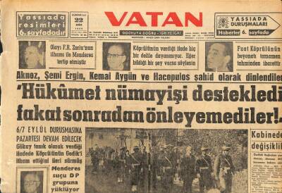 Vatan Gazetesi 22 Ekim 1960 - Menderes Suçu DP Gurubuna Yüklüyor GZ110104 - 1