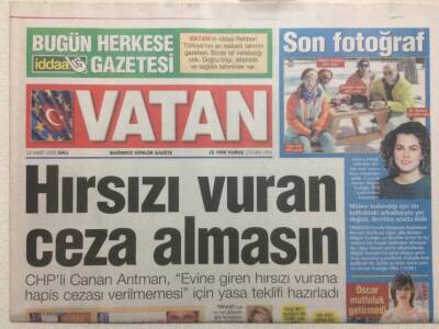 Vatan Gazetesi 22 Mart 2005 - Gürkan Uygun Babam Bile Bana Memati Diyor GZ32926 - 1